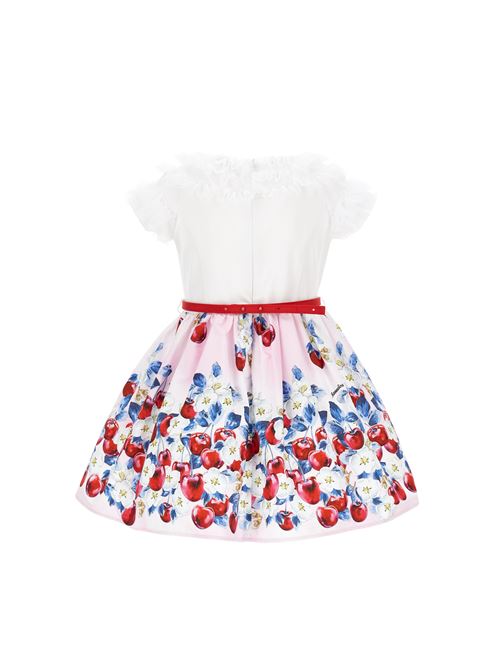 Abito bambina, con stampa ciliegie, in ruffle popeline. MONNALISA | 11A905 16259990